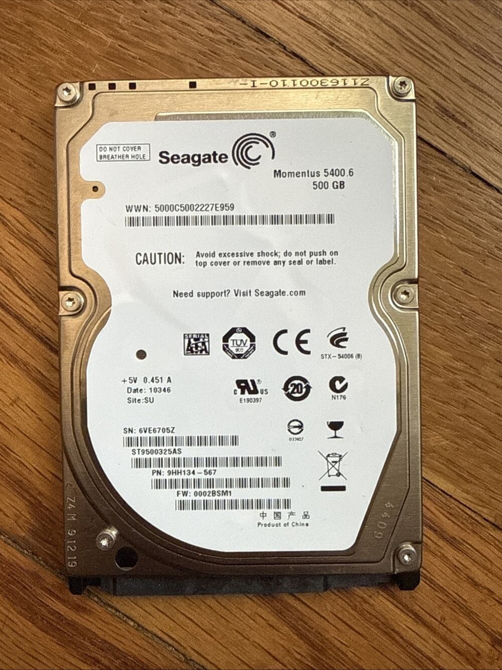 Seagate Momentus 5400.6 500GB Internal HDD 2.5 Inch 5400RPM (ST9500325AS)